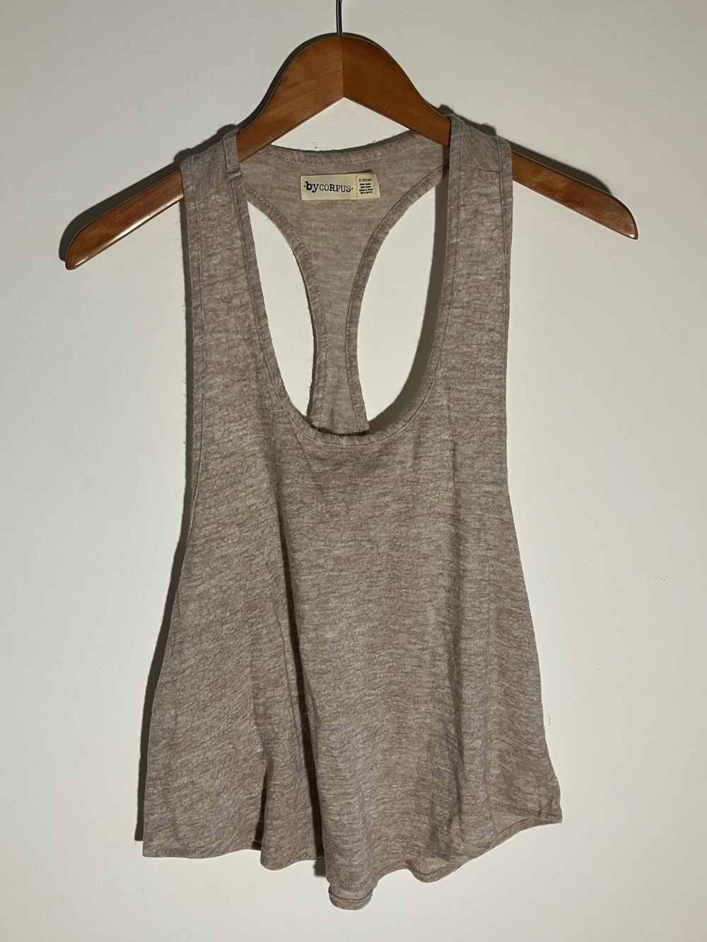 Urban Outfitters By Corpus Heather Beige Racerback Tank Top. Size XS